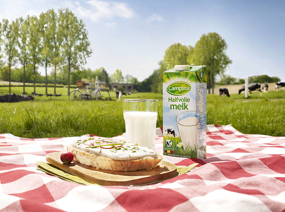 Campina milk advertising photograph